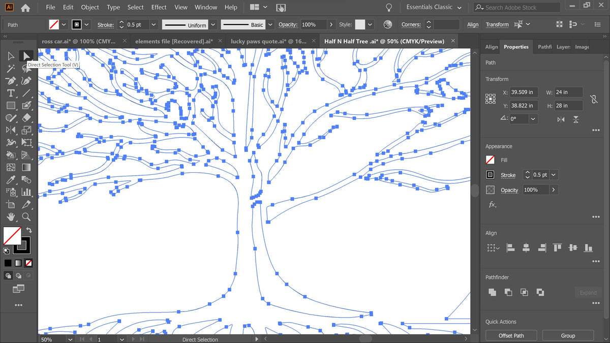 Tree of Life vector paths in design software (photo 5)
