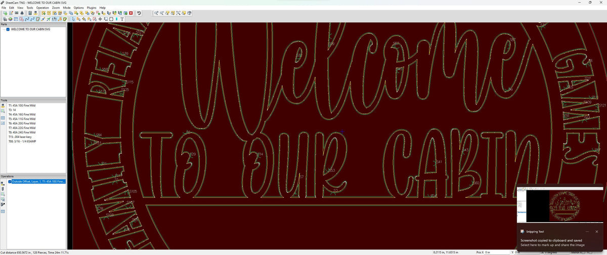 Cabin Welcome Sign vector paths in design software (photo 5)
