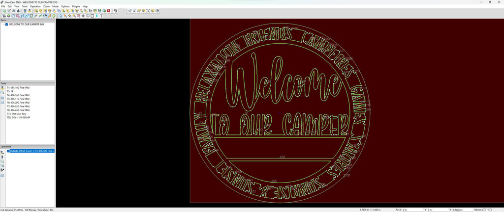 Welcome to Our Camper Sign vector paths in design software (photo 4)