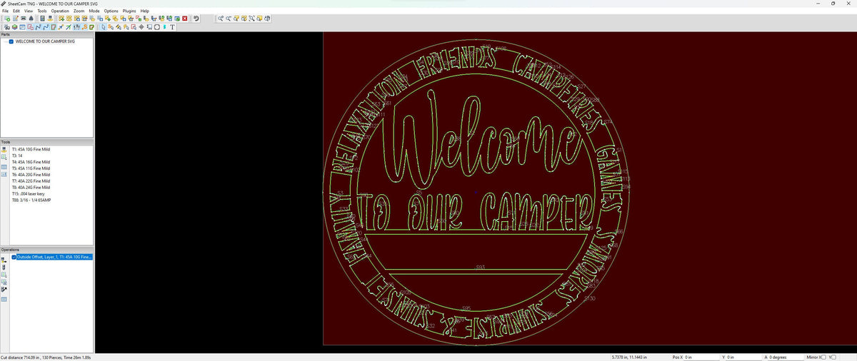 Welcome to Our Camper Sign vector paths in design software (photo 4)