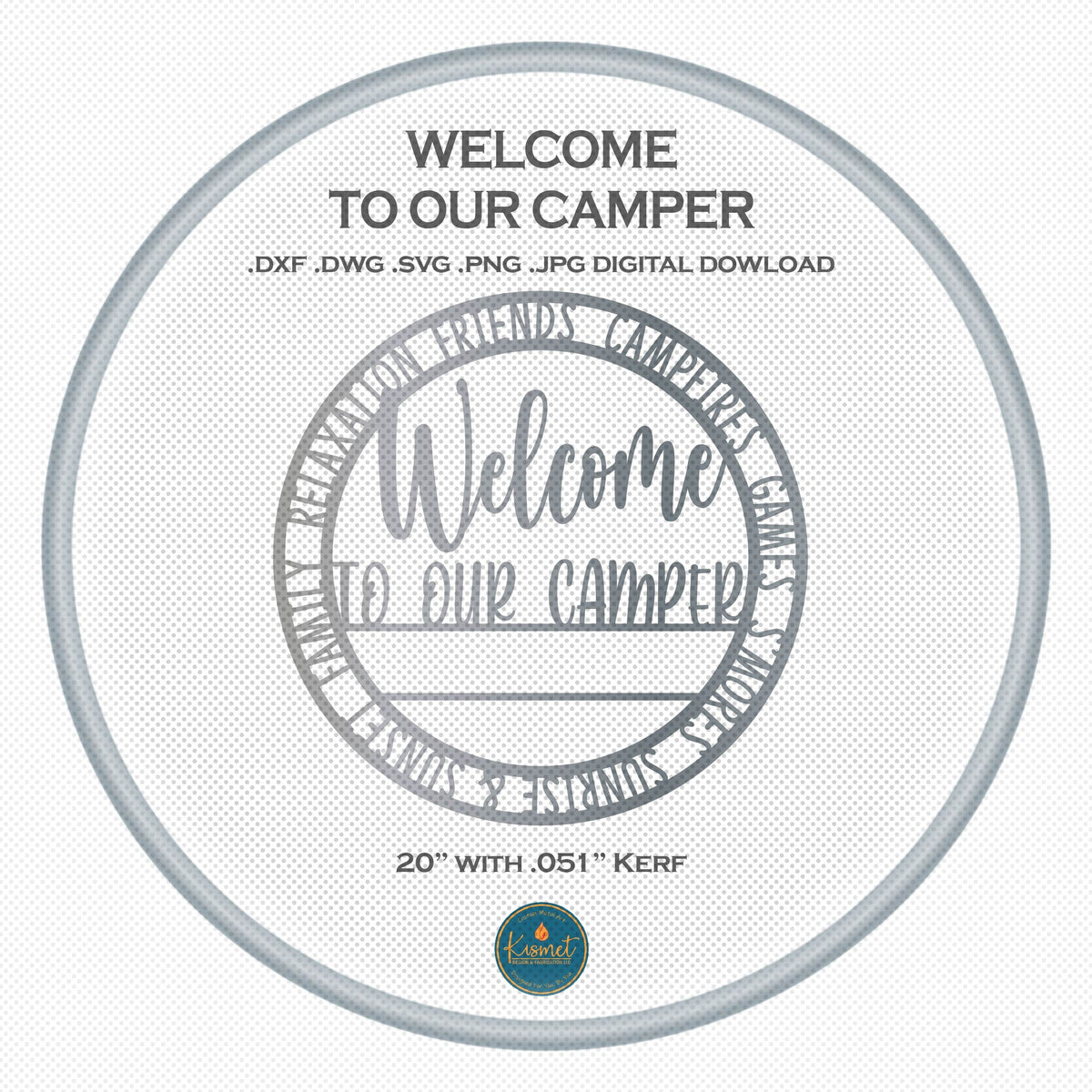 Welcome to Our Camper Sign DXF/SVG design preview with file details (photo 3)