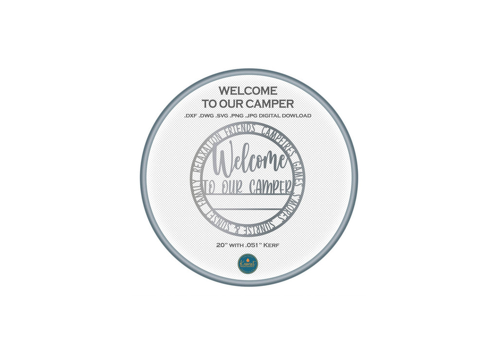 Welcome to Our Camper Sign DXF/SVG design preview with file details