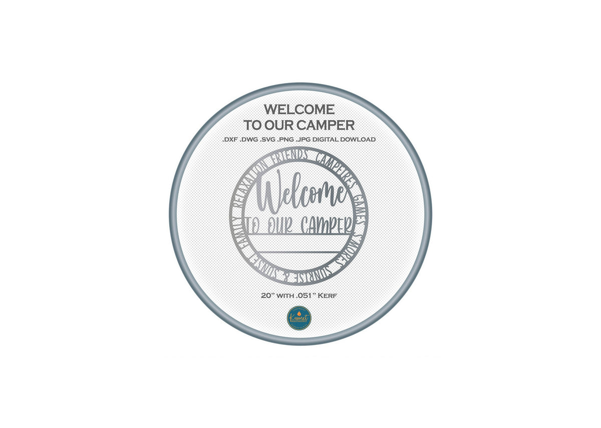 Welcome to Our Camper Sign DXF/SVG design preview with file details