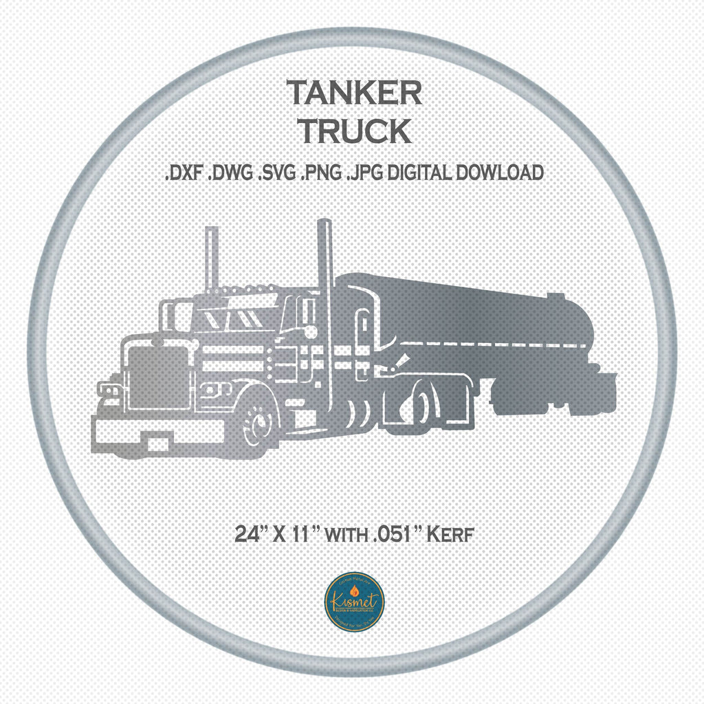 Tanker Semi Truck DXF/SVG design preview with file details (photo 2)