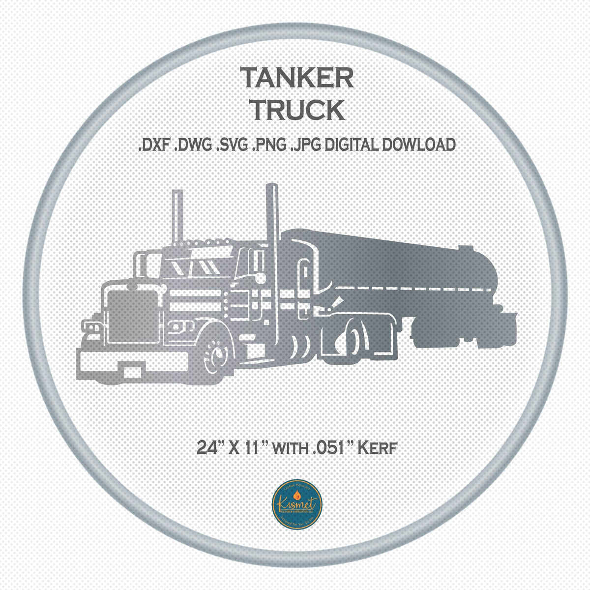 Tanker Semi Truck DXF/SVG design preview with file details (photo 2)