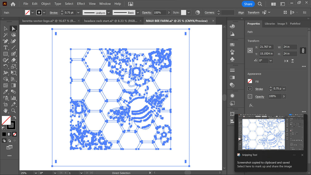Personalized Bee Honeycomb Sign vector paths in design software (photo 8)