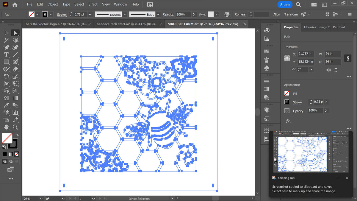 Personalized Bee Honeycomb Sign vector paths in design software (photo 8)