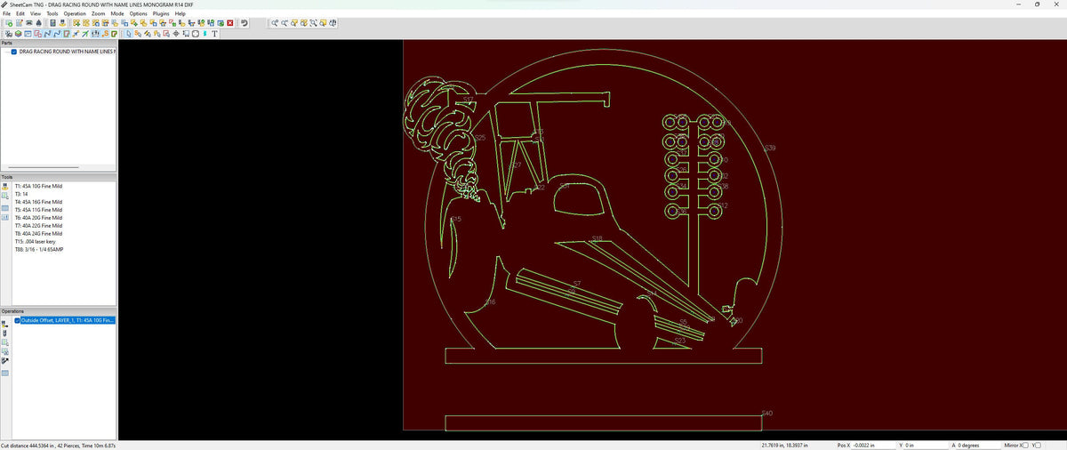 Dragster Racing Sign vector paths in design software (photo 6)
