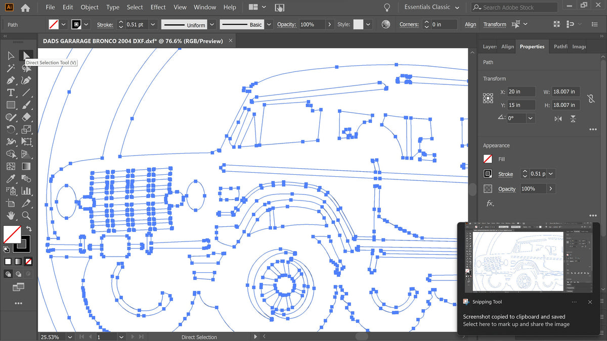 Dad's Garage Bronco Circle vector paths in design software (photo 6)