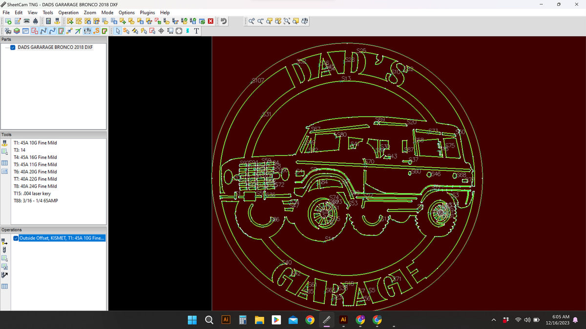 Dad's Garage Bronco Circle vector paths in design software (photo 10)