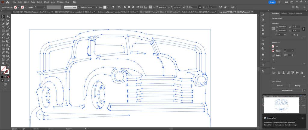 Vintage Truck Garage Sign vector paths in design software (photo 9)