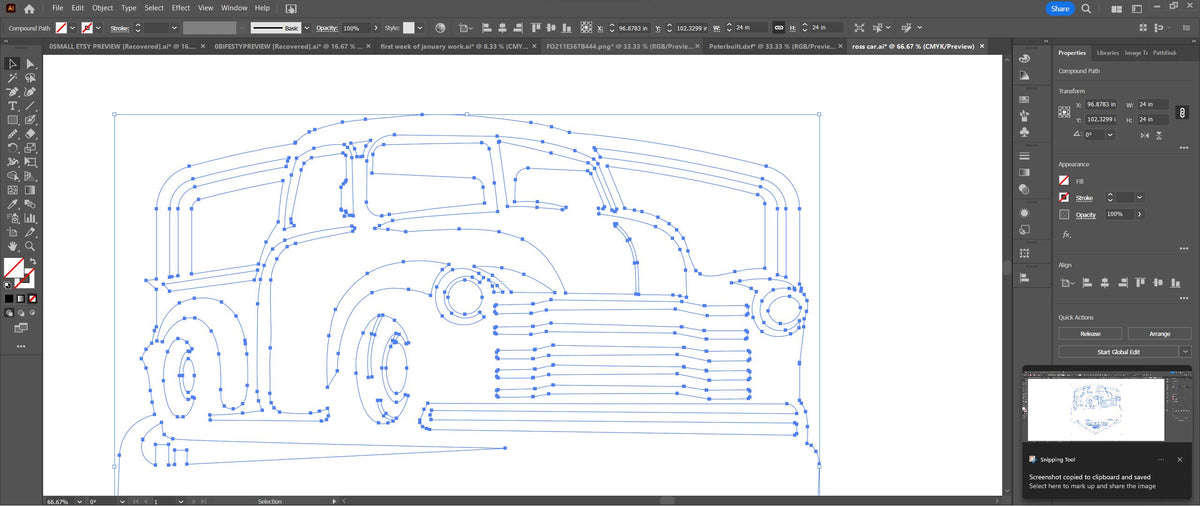 Vintage Truck Garage Sign vector paths in design software (photo 9)