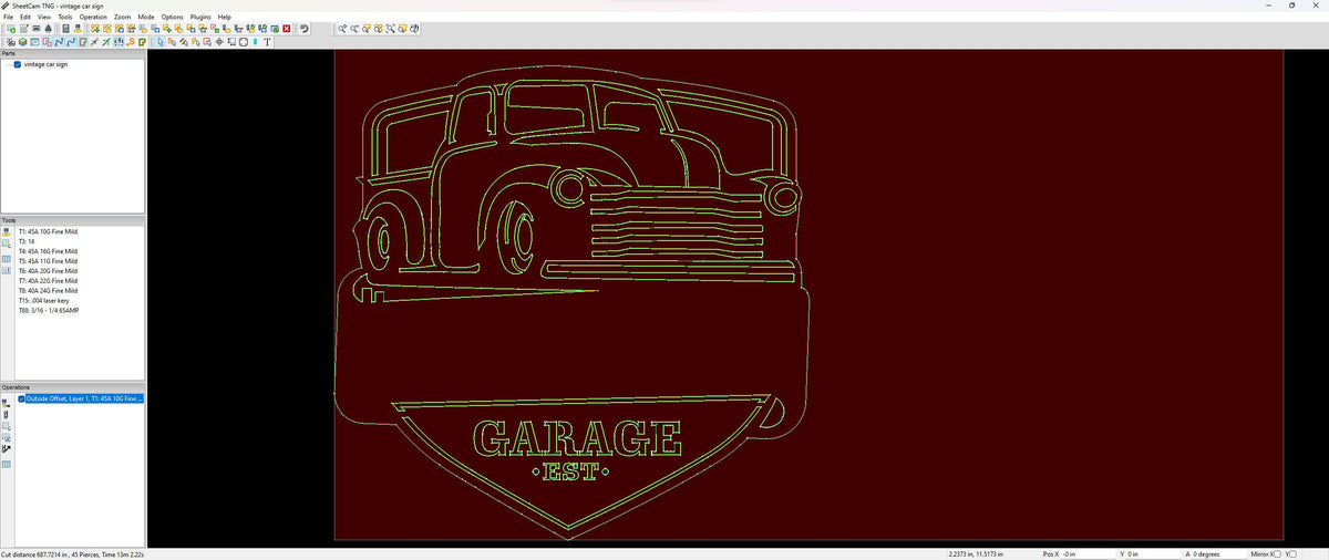 Vintage Truck Garage Sign vector paths in design software (photo 5)