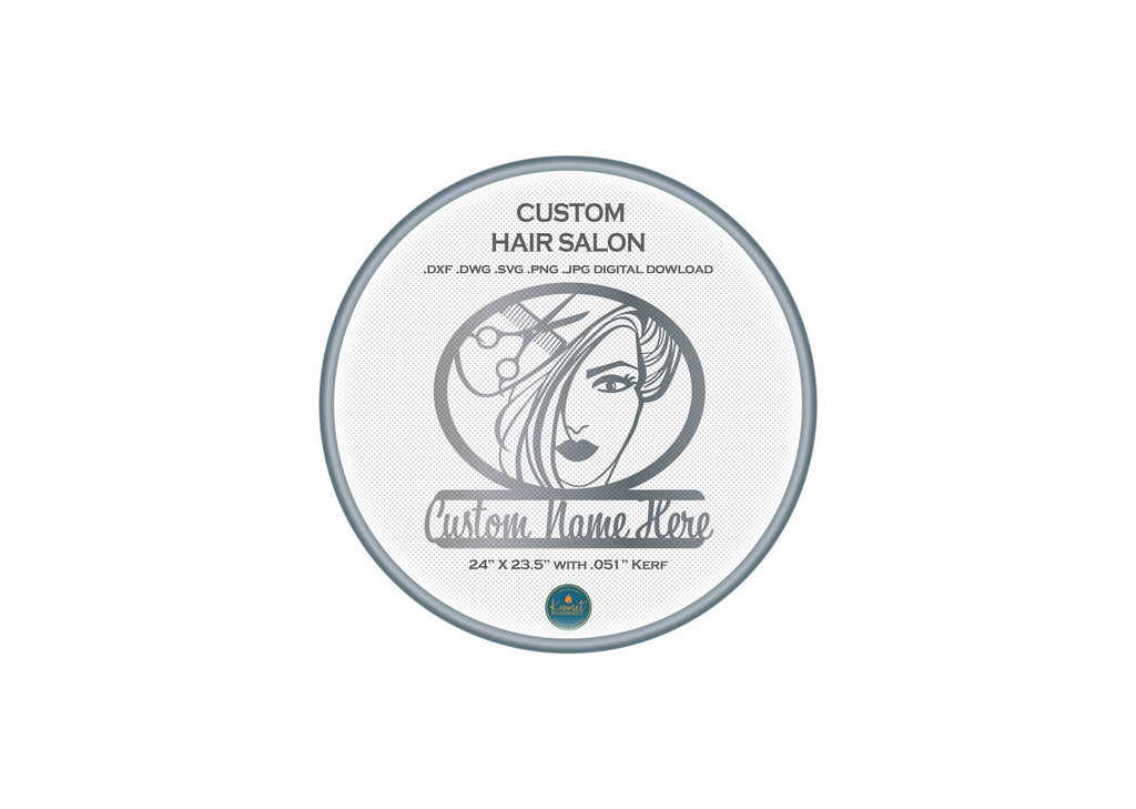 Custom Hair Salon Sign DXF/SVG design preview with file details (photo 3)