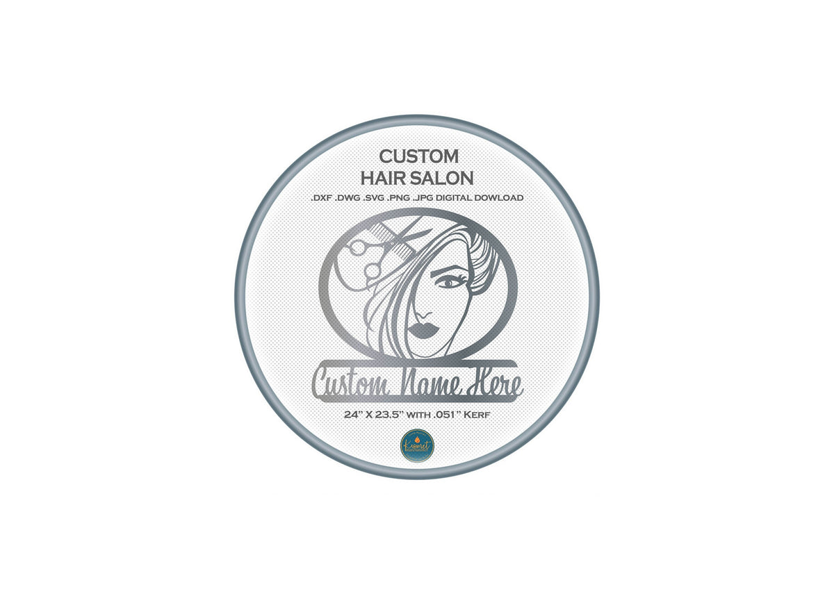 Custom Hair Salon Sign DXF/SVG design preview with file details (photo 3)