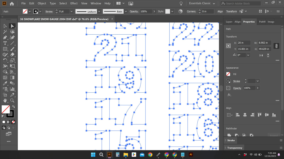 Snow Gauge Measuring Stake vector paths in design software (photo 9)