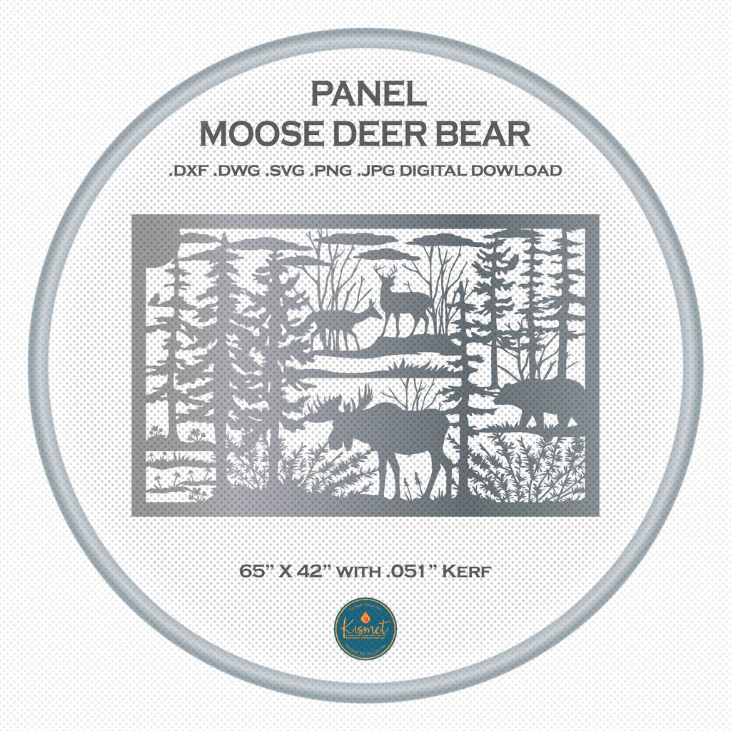 Moose Wildlife Railing Panel, 4″ Code DXF/SVG design preview with file details (photo 2)