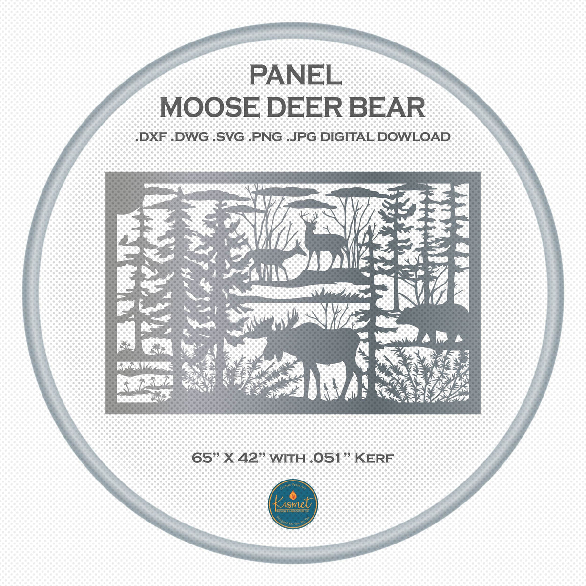 Moose Wildlife Railing Panel, 4″ Code DXF/SVG design preview with file details (photo 2)