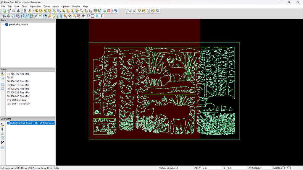 Moose Wildlife Railing Panel, 4″ Code vector paths in design software (photo 7)