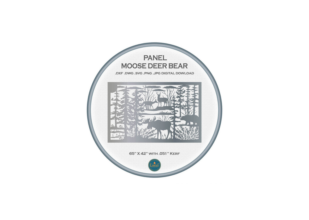 Moose Wildlife Railing Panel, 4″ Code DXF/SVG design preview with file details