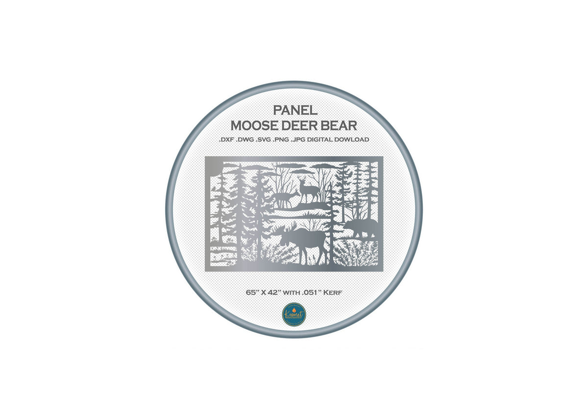 Moose Wildlife Railing Panel, 4″ Code DXF/SVG design preview with file details