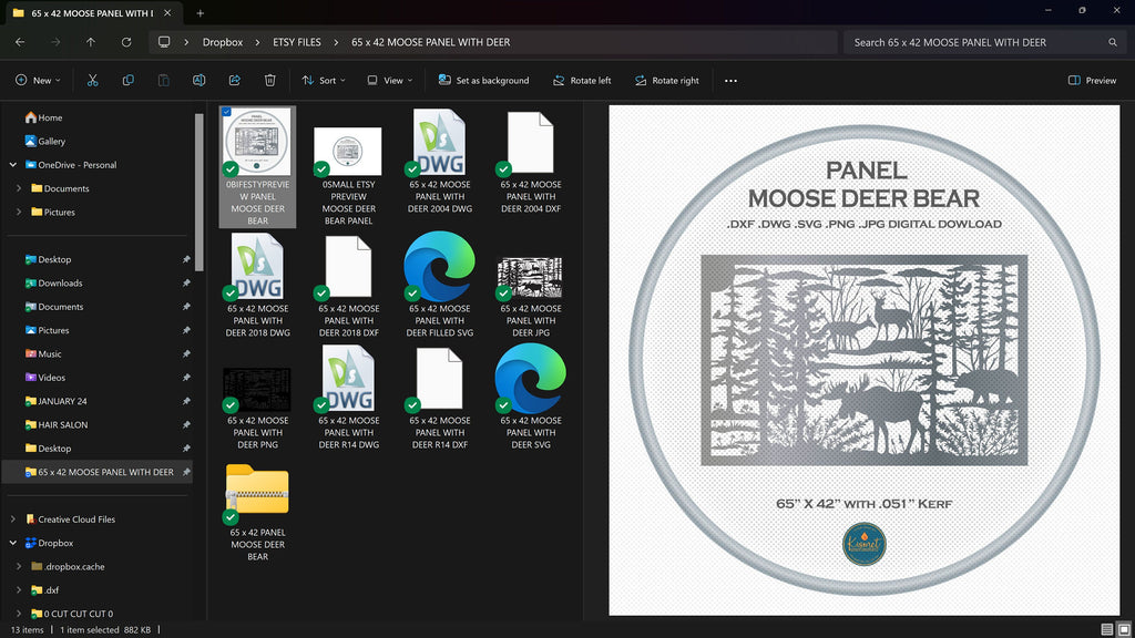 Moose Wildlife Railing Panel, 4″ Code vector paths in design software