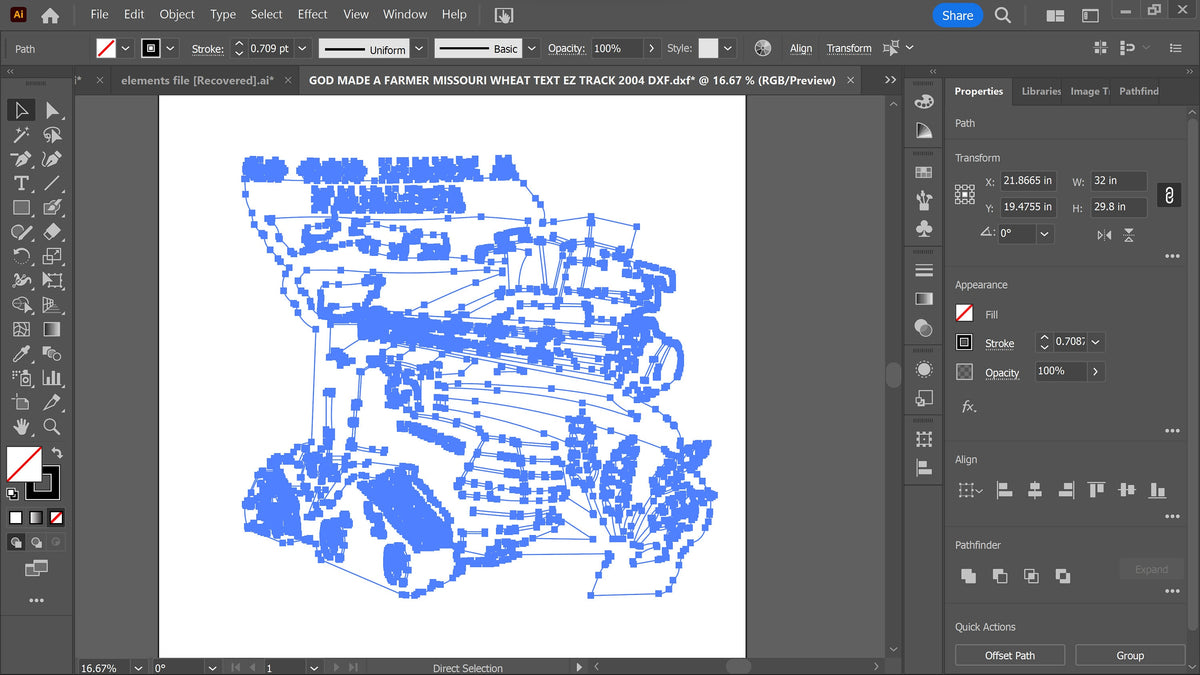 Missouri Tracked Tractor So God Made a Farmer Sign vector paths in design software