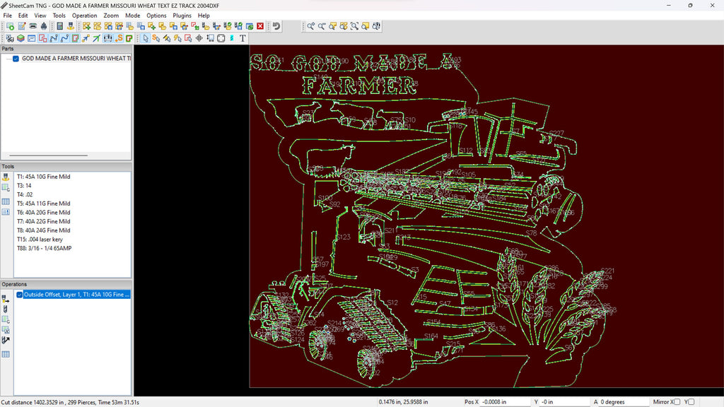 Missouri Tracked Tractor So God Made a Farmer Sign vector paths in design software (photo 8)