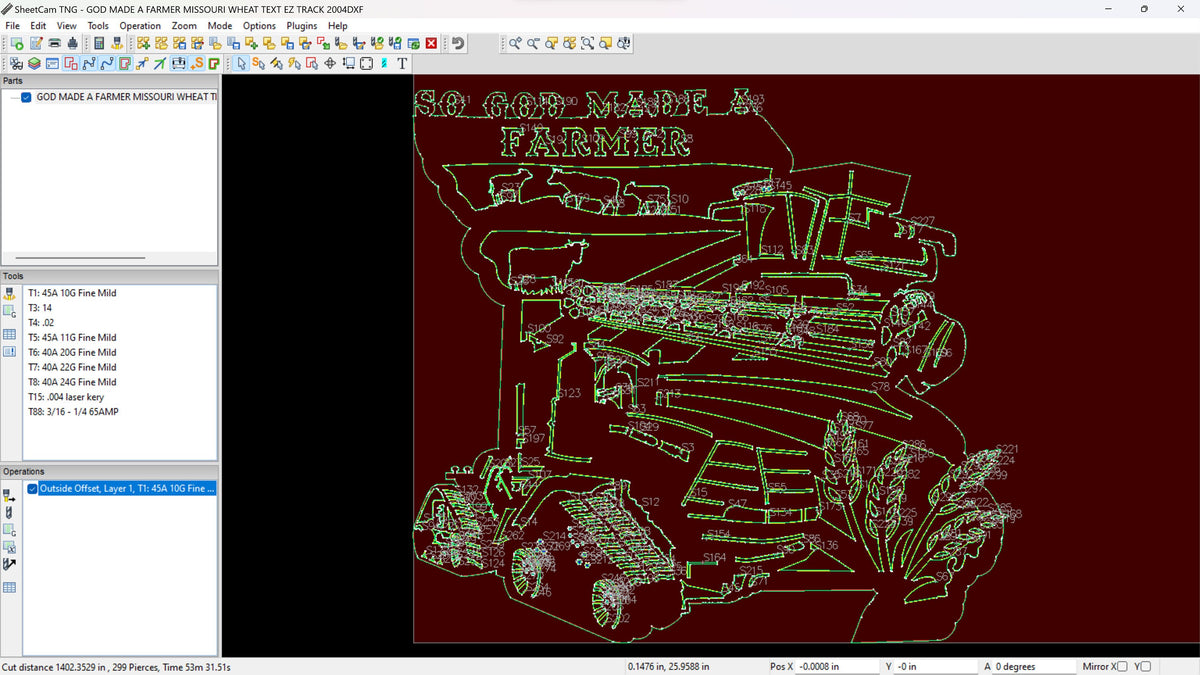 Missouri Tracked Tractor So God Made a Farmer Sign vector paths in design software (photo 8)