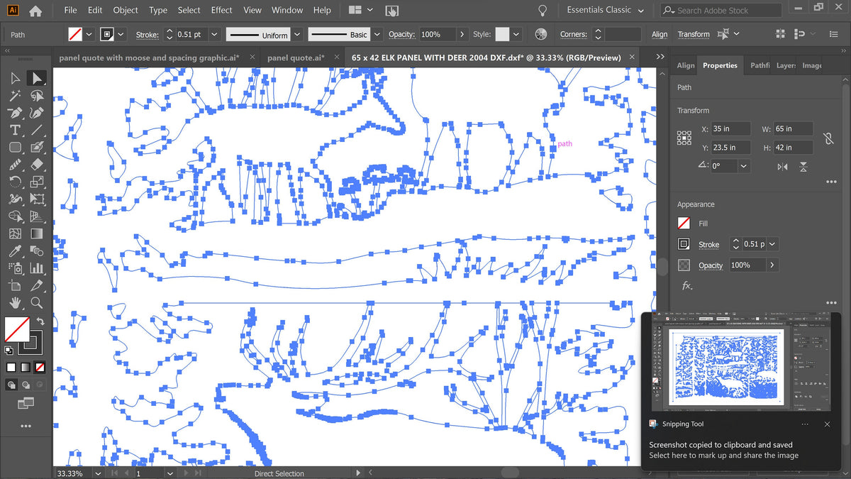 Elk Wildlife Railing Panel vector paths in design software (photo 4)