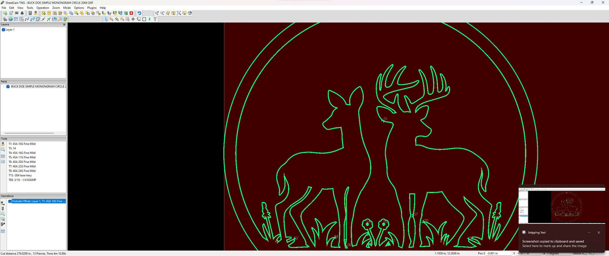 Buck and Doe Circle Sign vector paths in design software (photo 5)