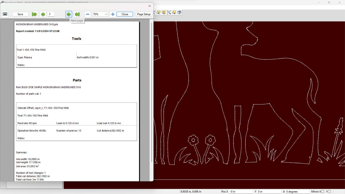 Buck and Doe Name Bar Sign vector paths in design software (photo 6)