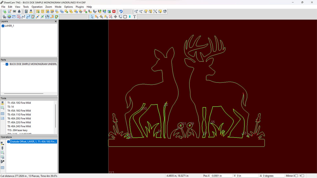 Buck and Doe Name Bar Sign vector paths in design software (photo 7)