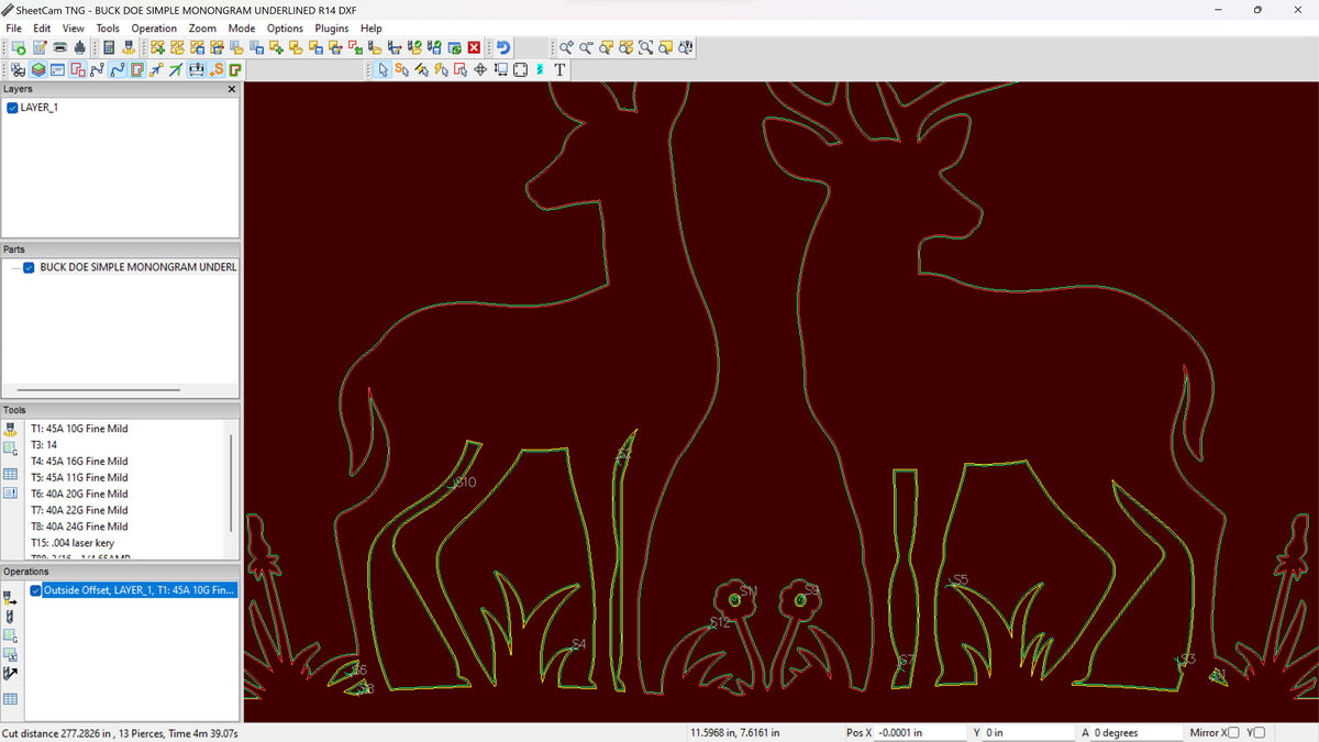 Buck and Doe Name Bar Sign vector paths in design software (photo 8)