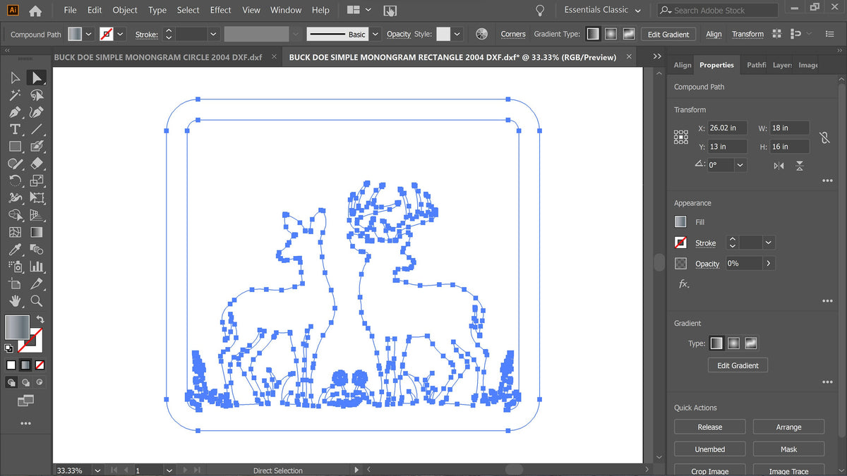 Buck and Doe Deer Signs, Set of 3 vector paths in design software (photo 4)