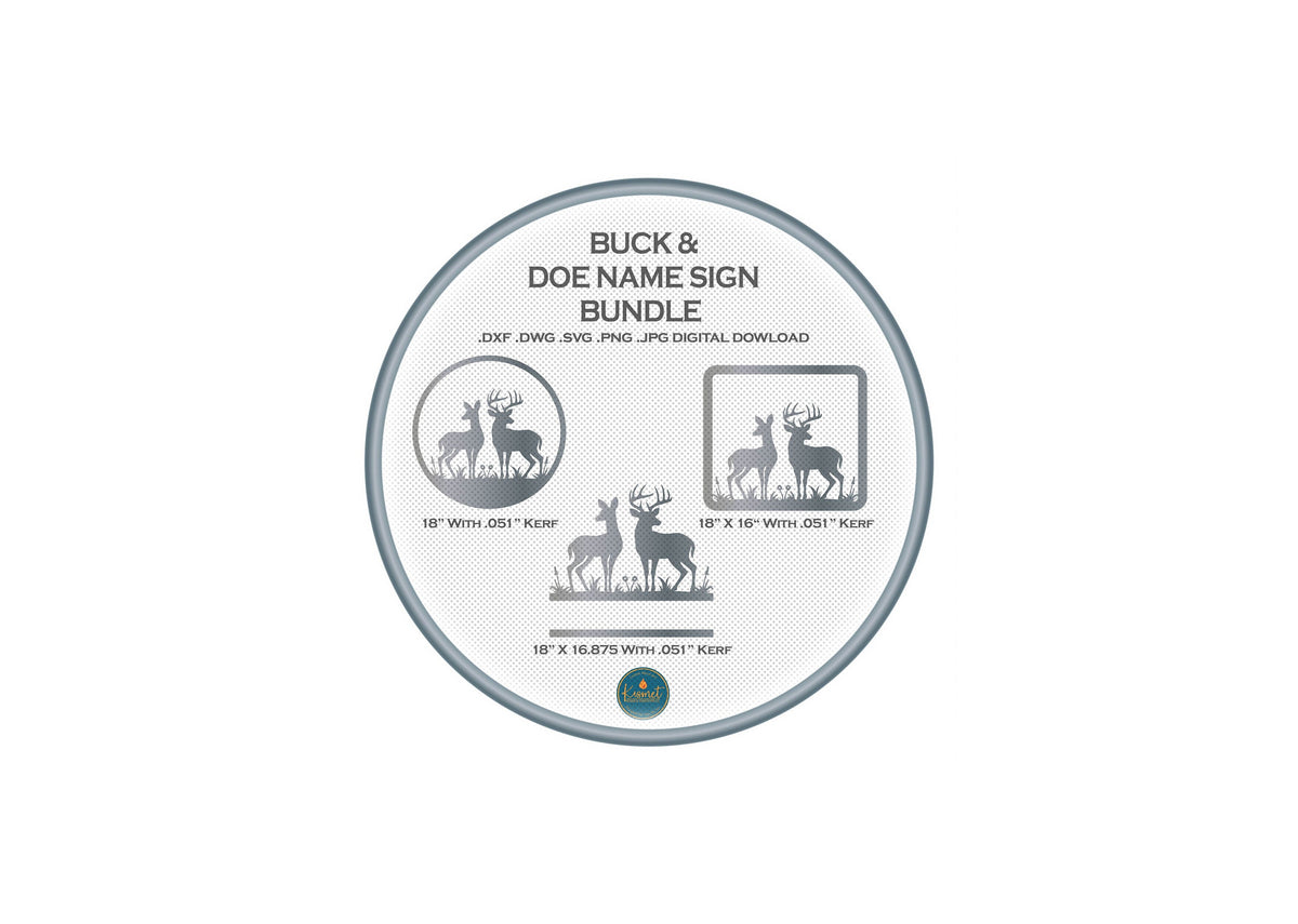Buck and Doe Deer Signs, Set of 3 DXF/SVG design preview with file details