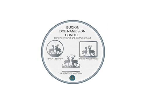 Buck and Doe Deer Signs, Set of 3 DXF/SVG design preview with file details