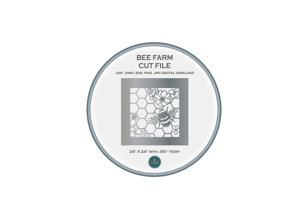 Personalized Bee Honeycomb Sign DXF/SVG design preview with file details