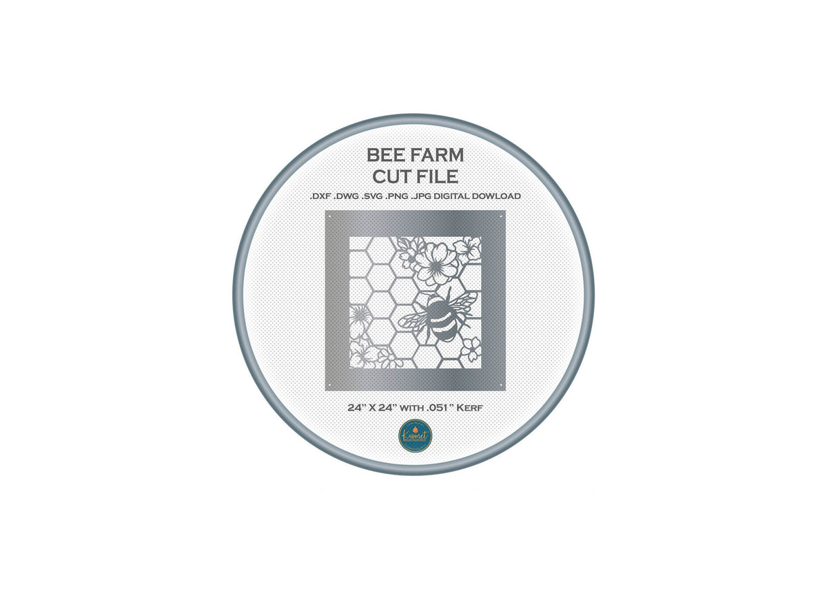 Personalized Bee Honeycomb Sign DXF/SVG design preview with file details
