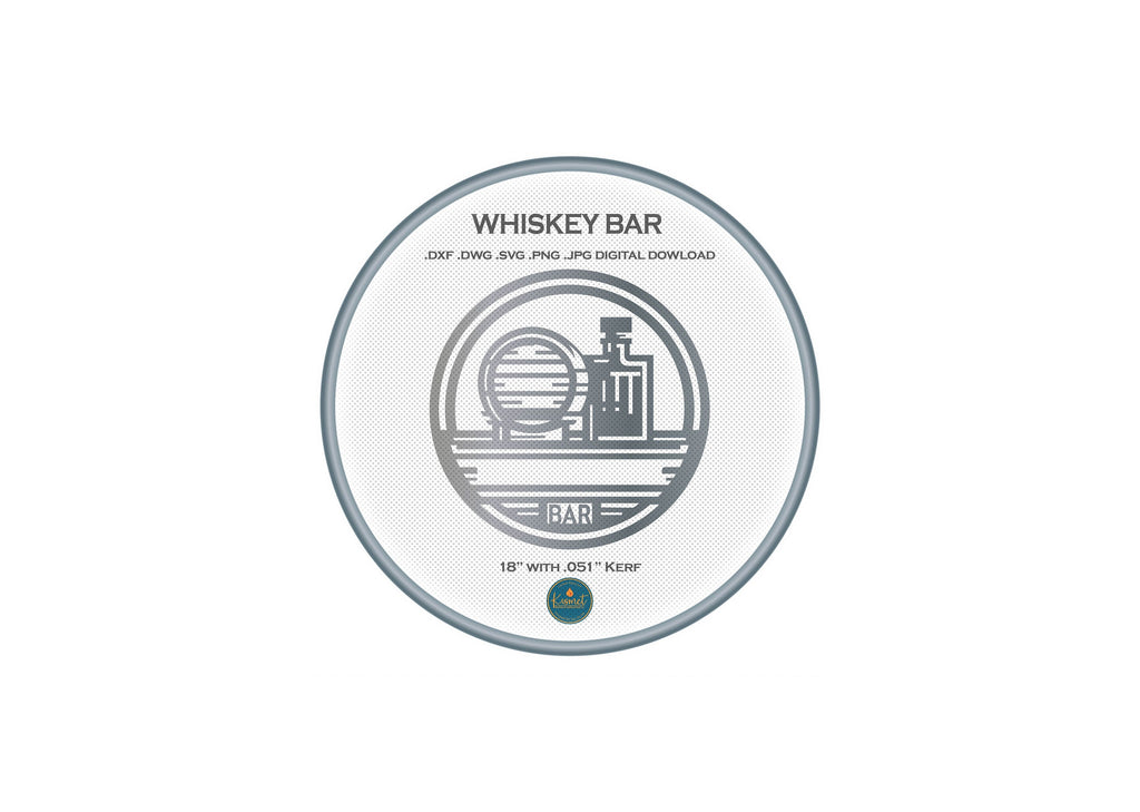 Custom Whiskey Barrel Bar Sign DXF/SVG design preview with file details (photo 3)