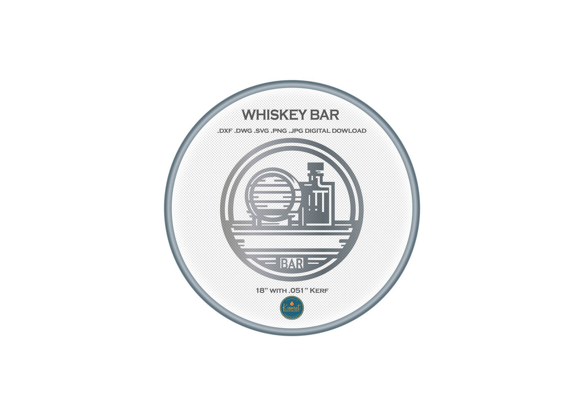 Custom Whiskey Barrel Bar Sign DXF/SVG design preview with file details (photo 3)