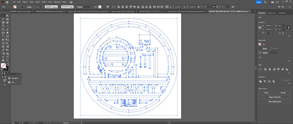 Whiskey Bar Sign vector paths in design software (photo 4)
