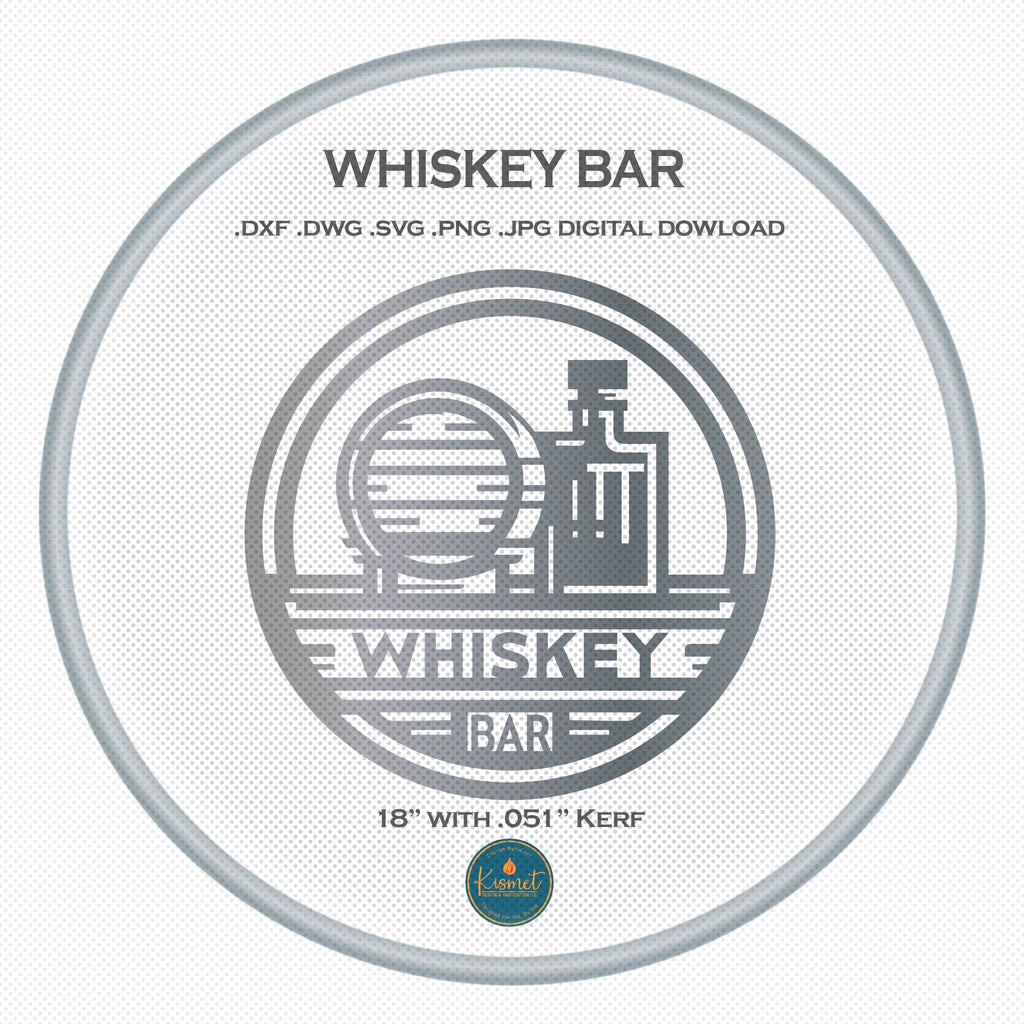 Whiskey Bar Sign DXF/SVG design preview with file details (photo 2)