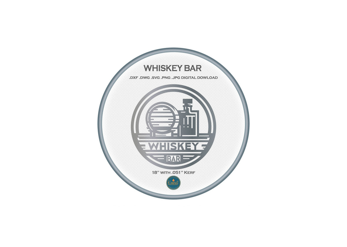 Whiskey Bar Sign DXF/SVG design preview with file details