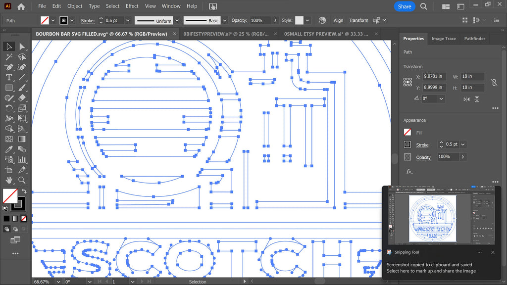 Scotch Bar Sign vector paths in design software (photo 8)