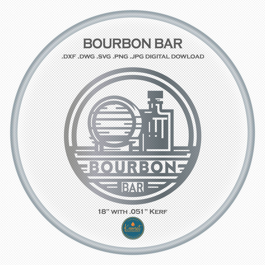Bourbon Bar Round Banner Sign DXF/SVG design preview with file details (photo 4)