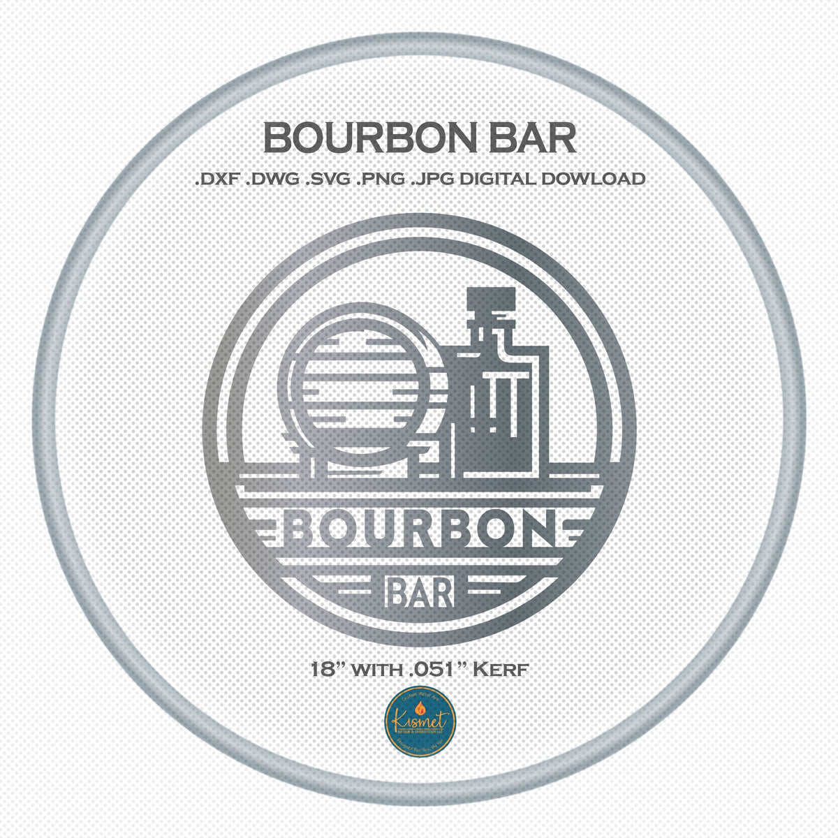 Bourbon Bar Round Banner Sign DXF/SVG design preview with file details (photo 4)