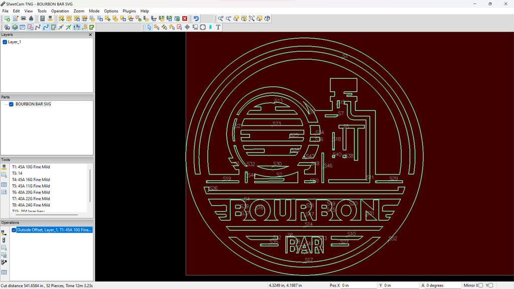 Bourbon Bar Round Banner Sign vector paths in design software (photo 7)