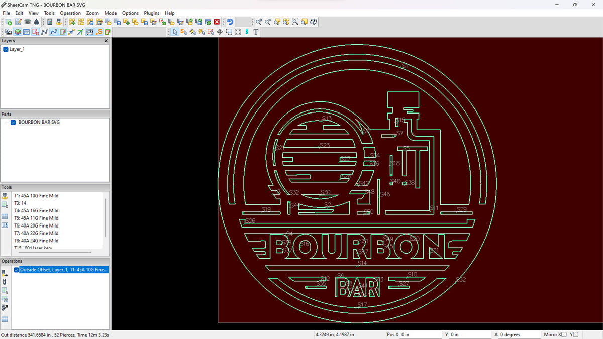 Bourbon Bar Round Banner Sign vector paths in design software (photo 7)