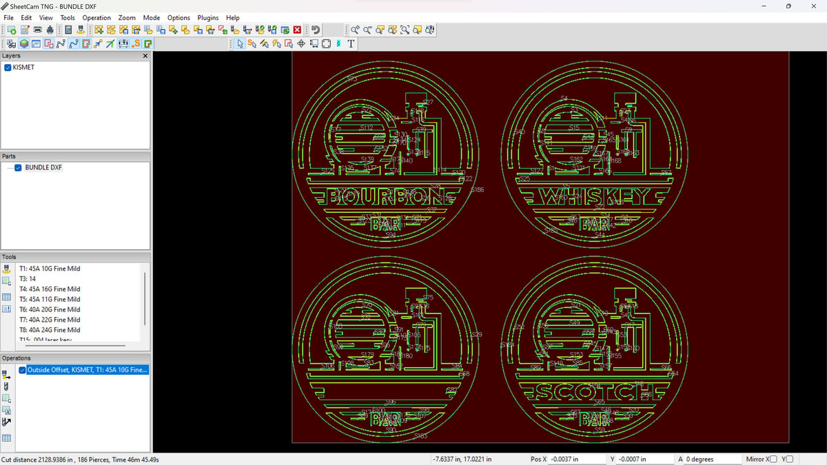 Bourbon Scotch Whiskey Bar Sign Bundle vector paths in design software (photo 6)